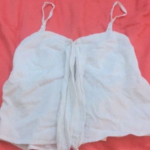 White Brandy Melville shirt with tie in front